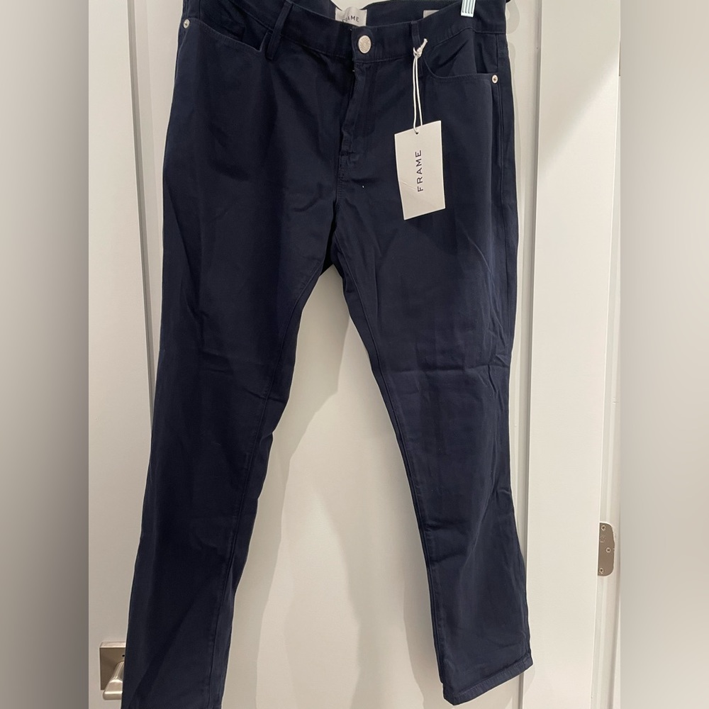 NWT Frame Le Garçon Mid-Rise, Straight Fit Pants